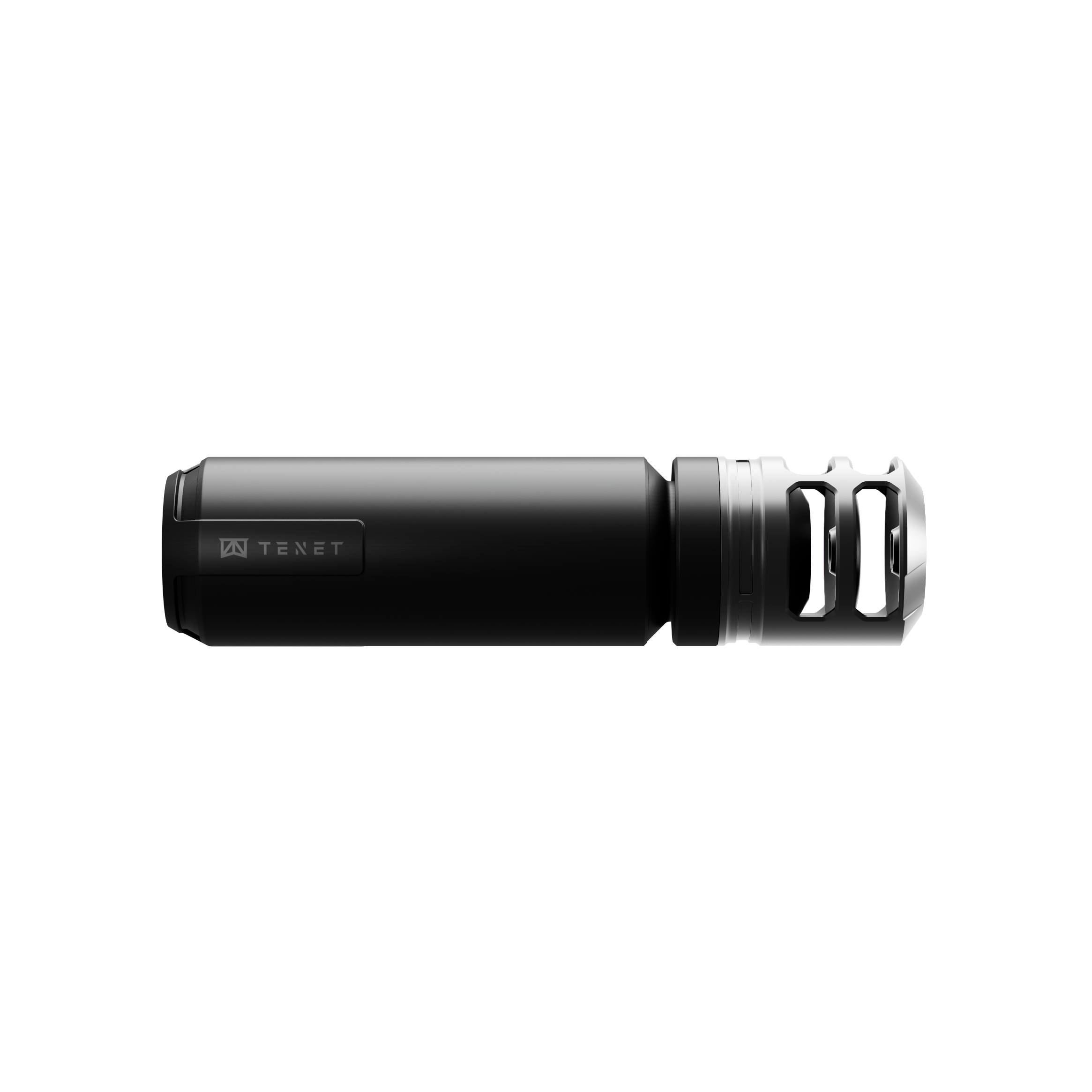 TENET suppressor with two-port muzzle brake