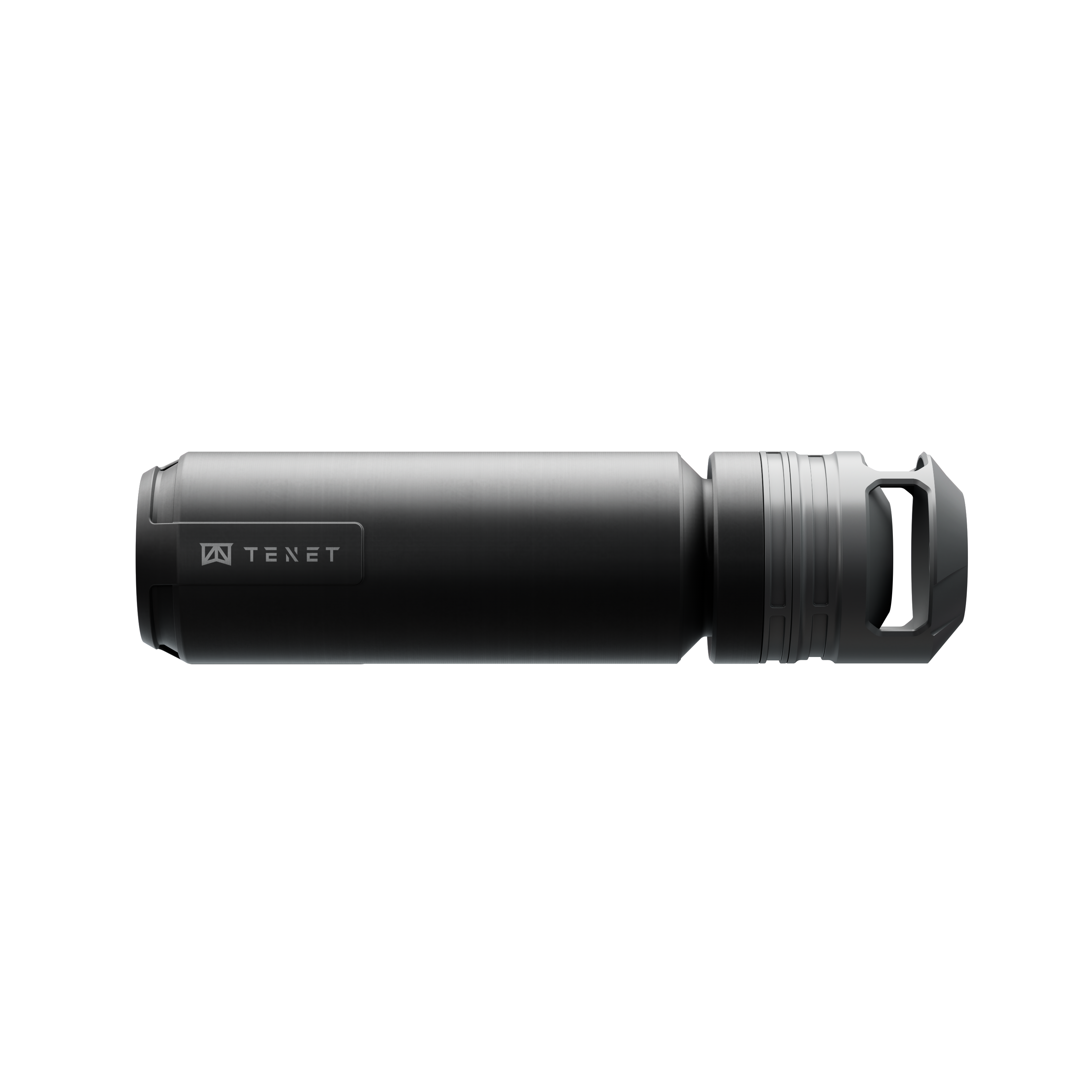TENET suppressor side profile with single-port muzzle brake