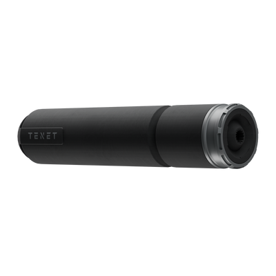TENET VESPER suppressor three-quarter view of splined mounting interface