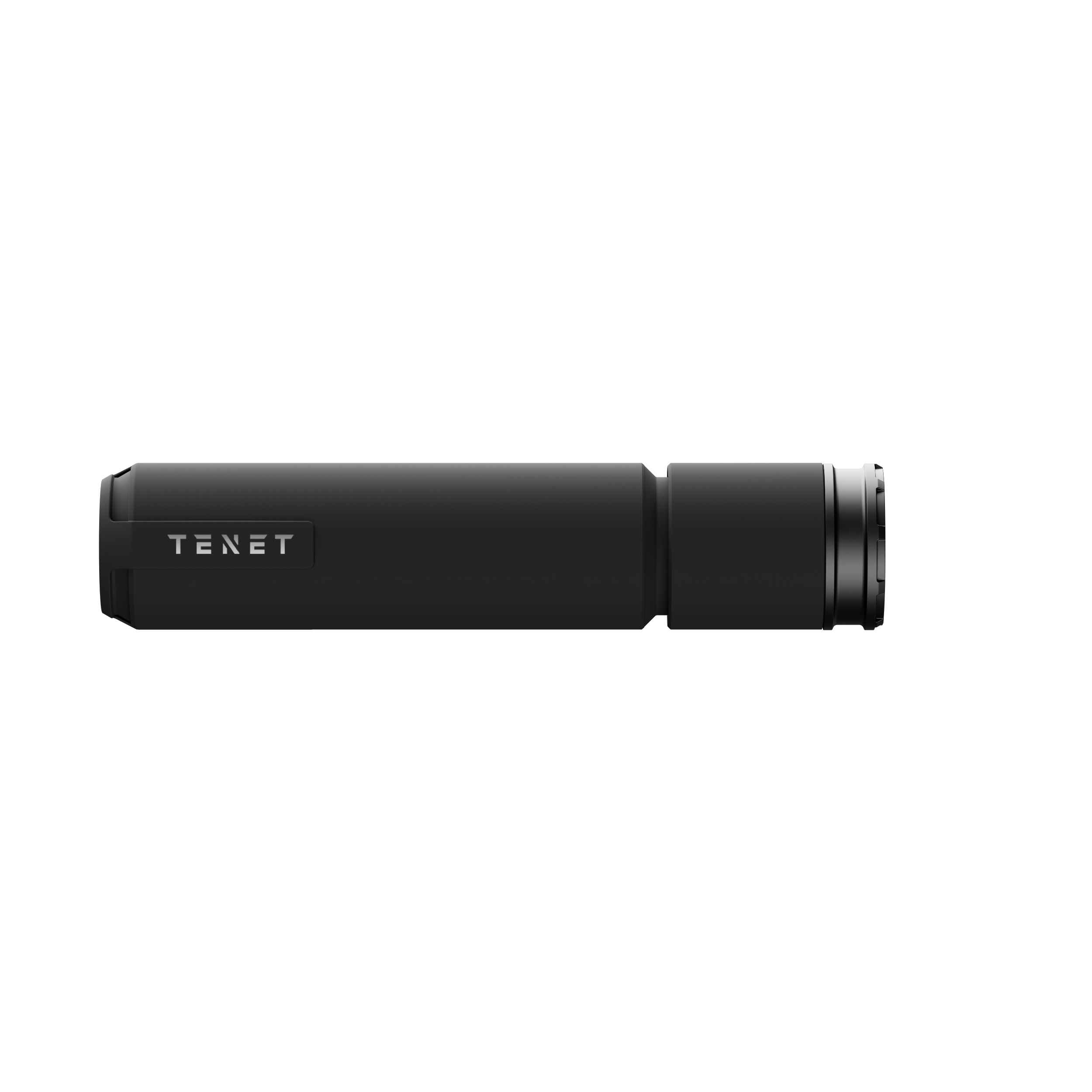 TENET VESPER 6.5 suppressor side profile with mounting attachment